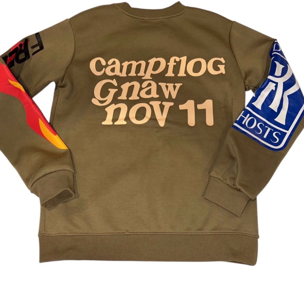 Lucky Me I See Ghosts Mens Brown/Khaki Graphic Pullover Sweatshirt Sz S - Picture 2 of 10